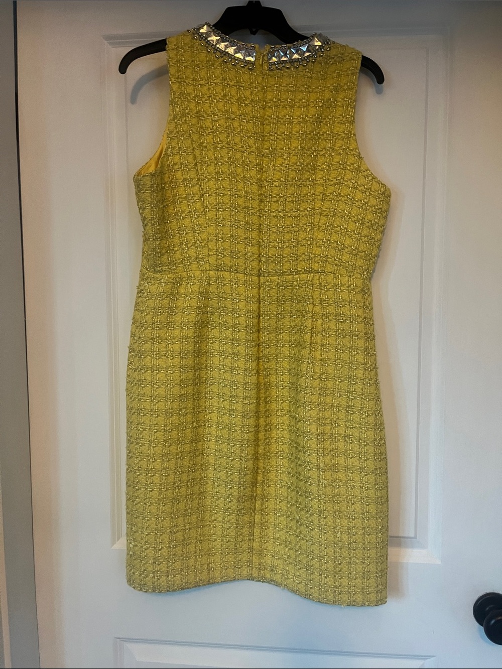 Boston Proper Yellow Tweed Jacket and Dress Set with Embellished Neckline - Picture 5 of 5